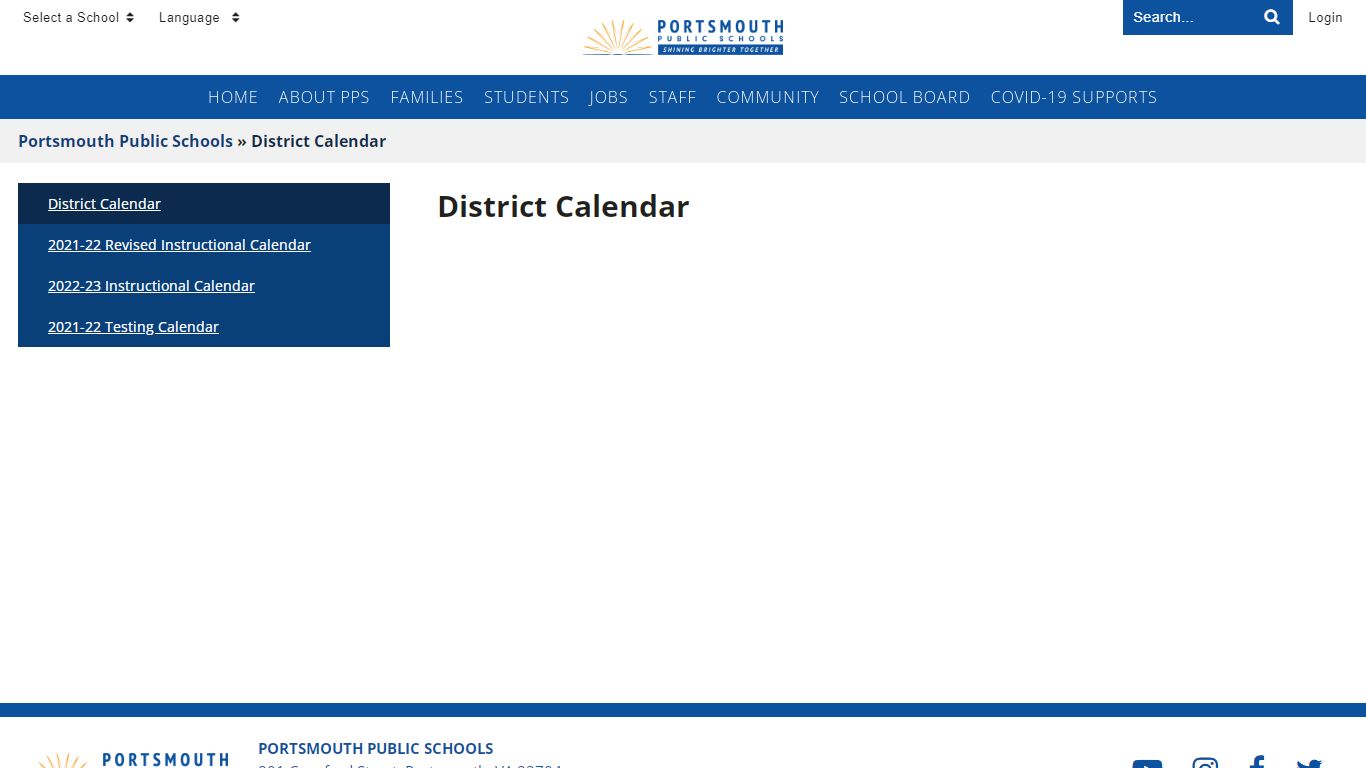 District Calendar - Portsmouth Public Schools