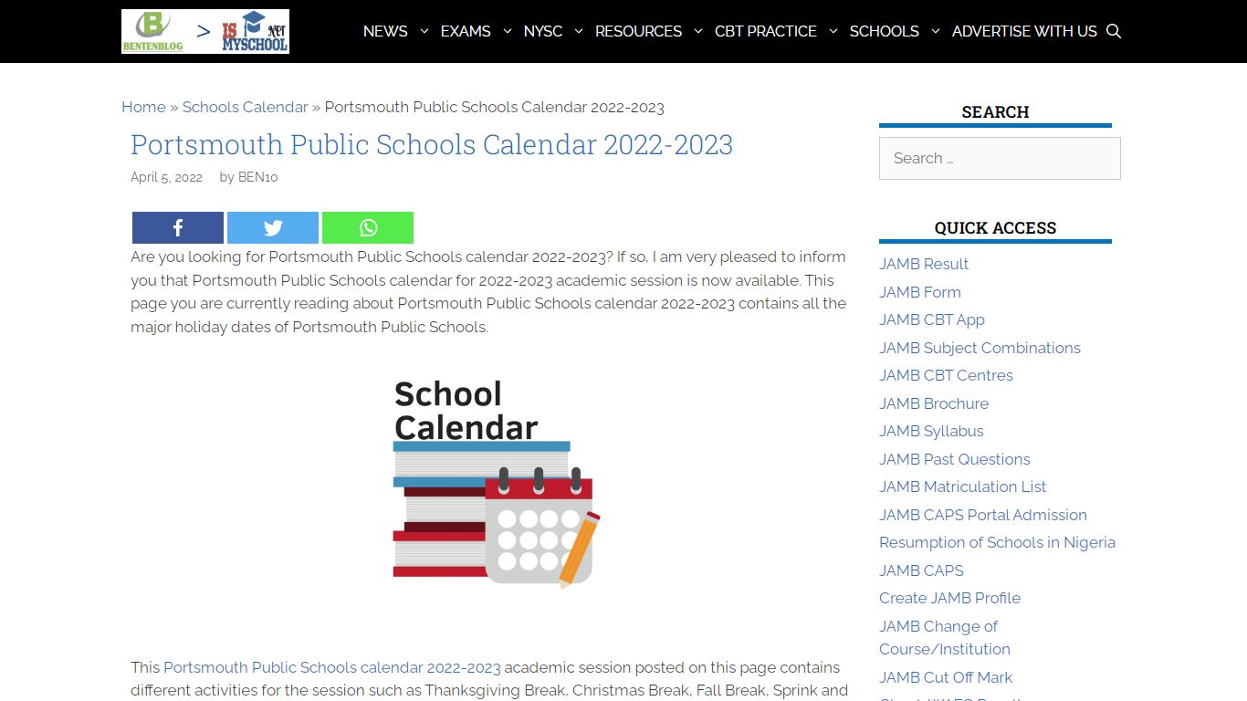 Portsmouth Public Schools Calendar 2022-2023